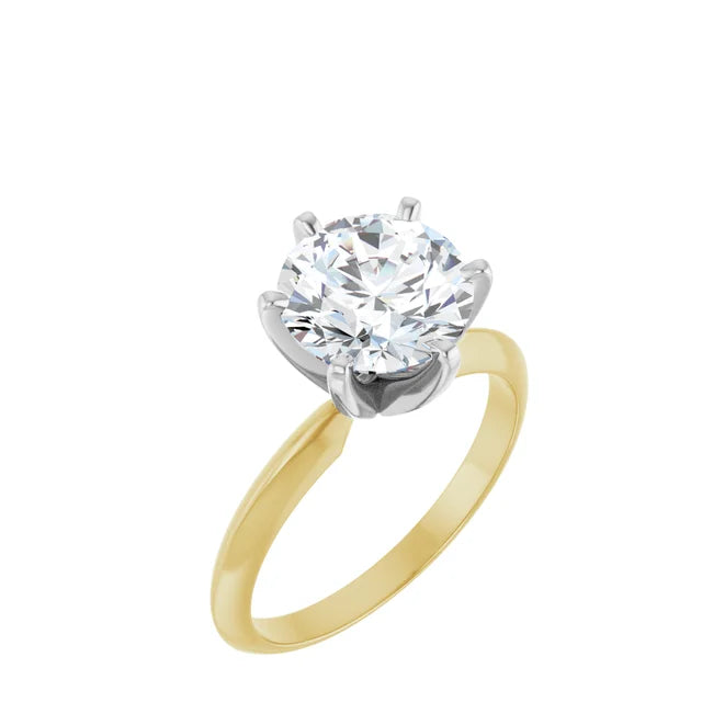 2.5 CT Round Lab Grown Diamond Solitaire Engagement Ring