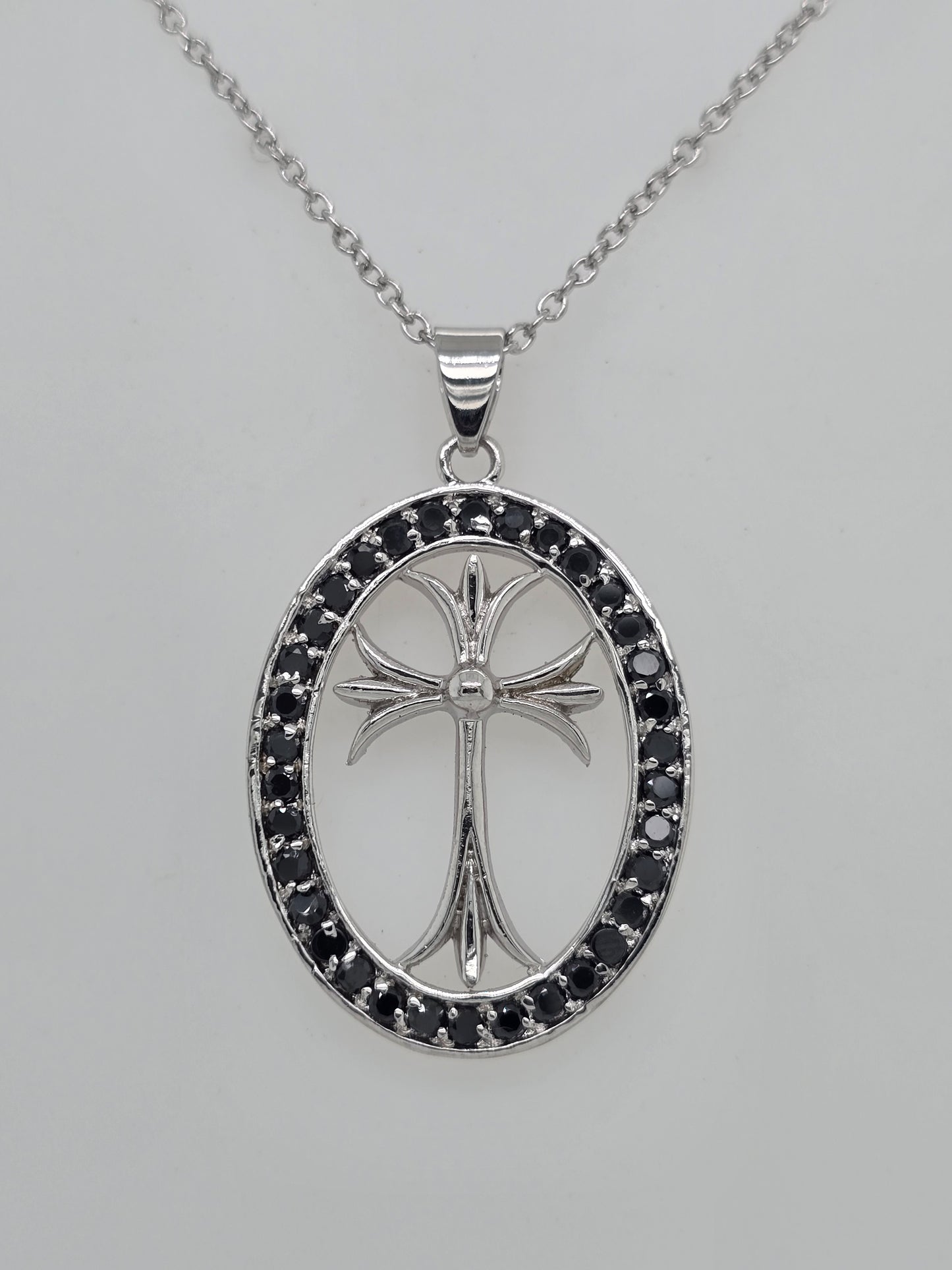 Sterling Silver Black Stone Pendant