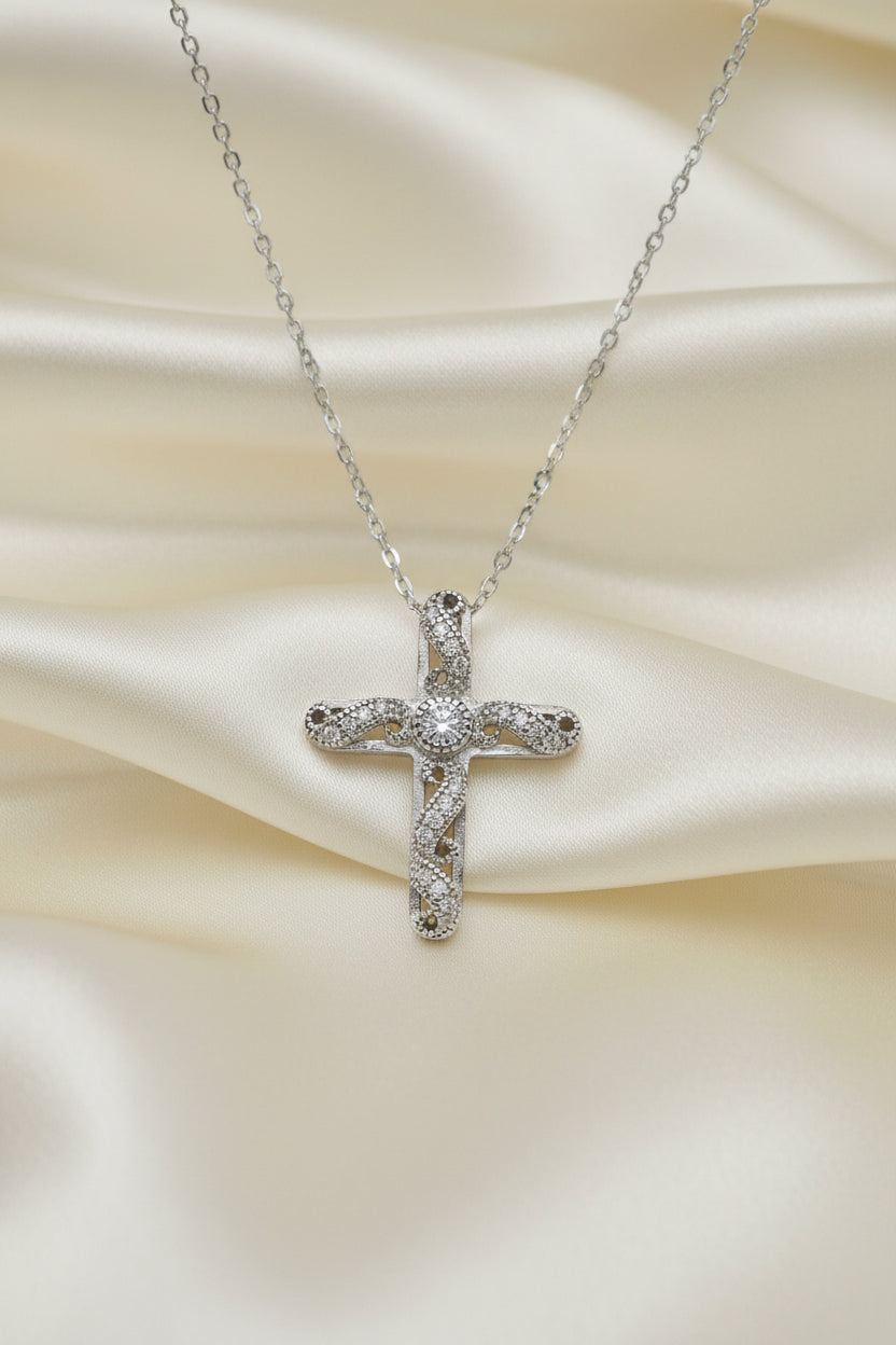 Sterling Silver Filigree Cross Pendant