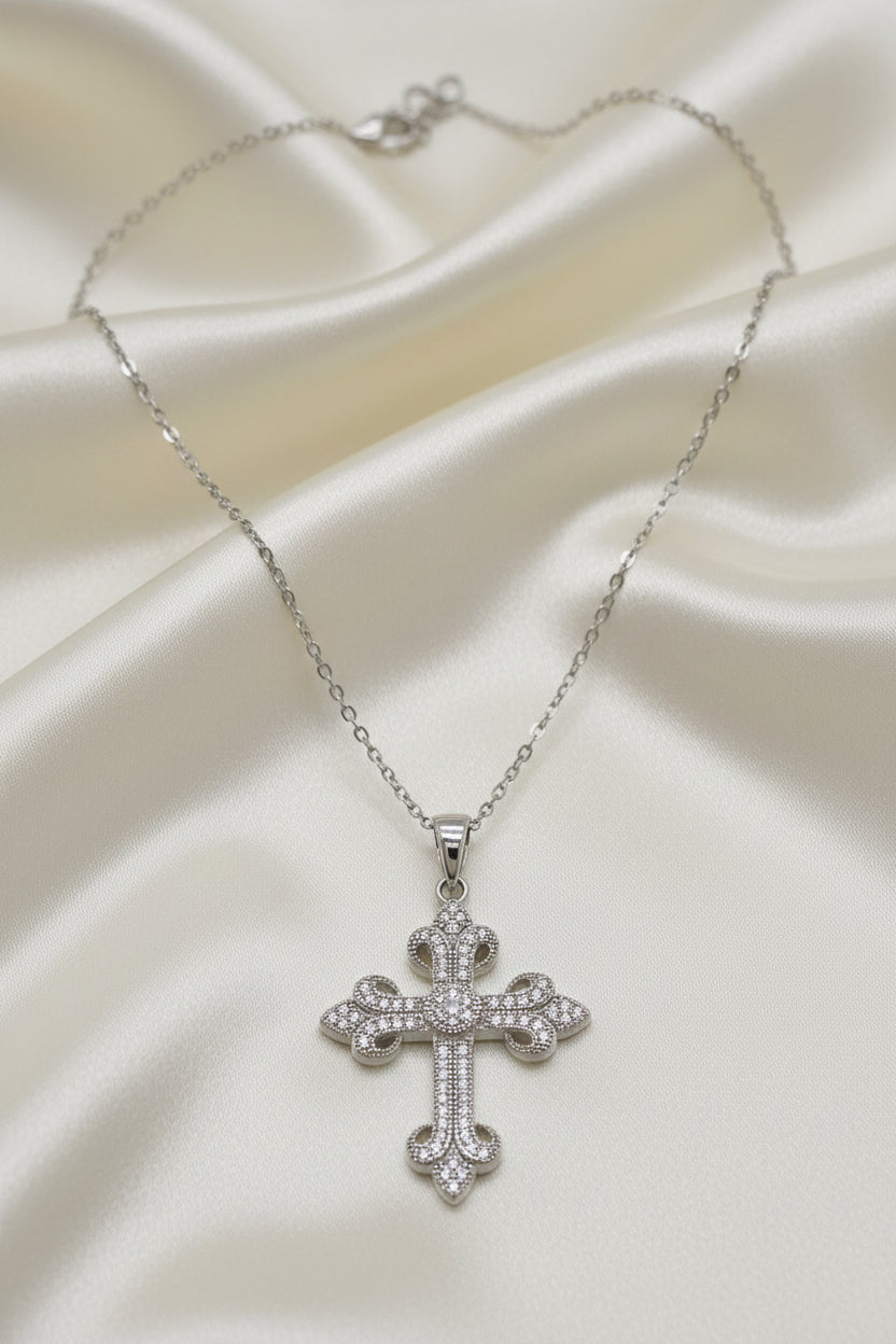 Sterling Silver Filigree Cross Pendant