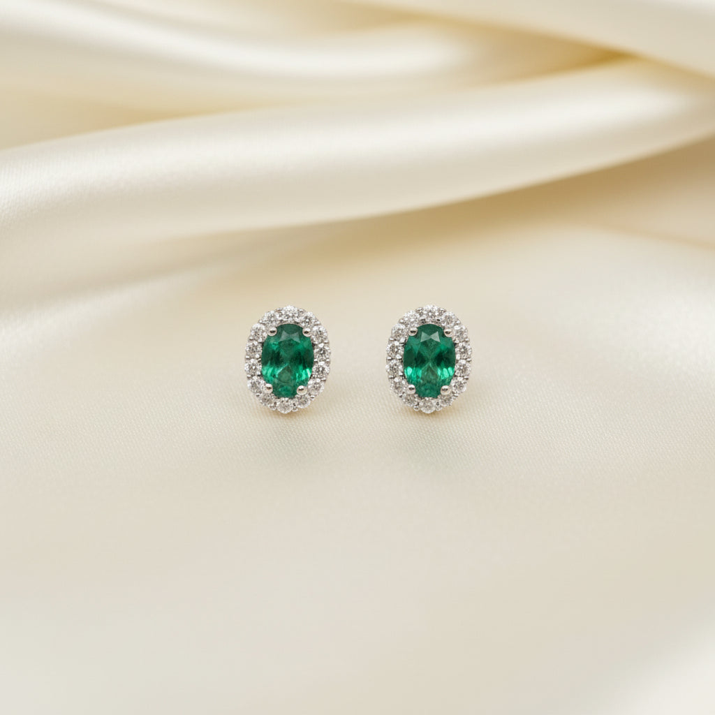 Estate Le Vian Emerald and Diamond Earrings