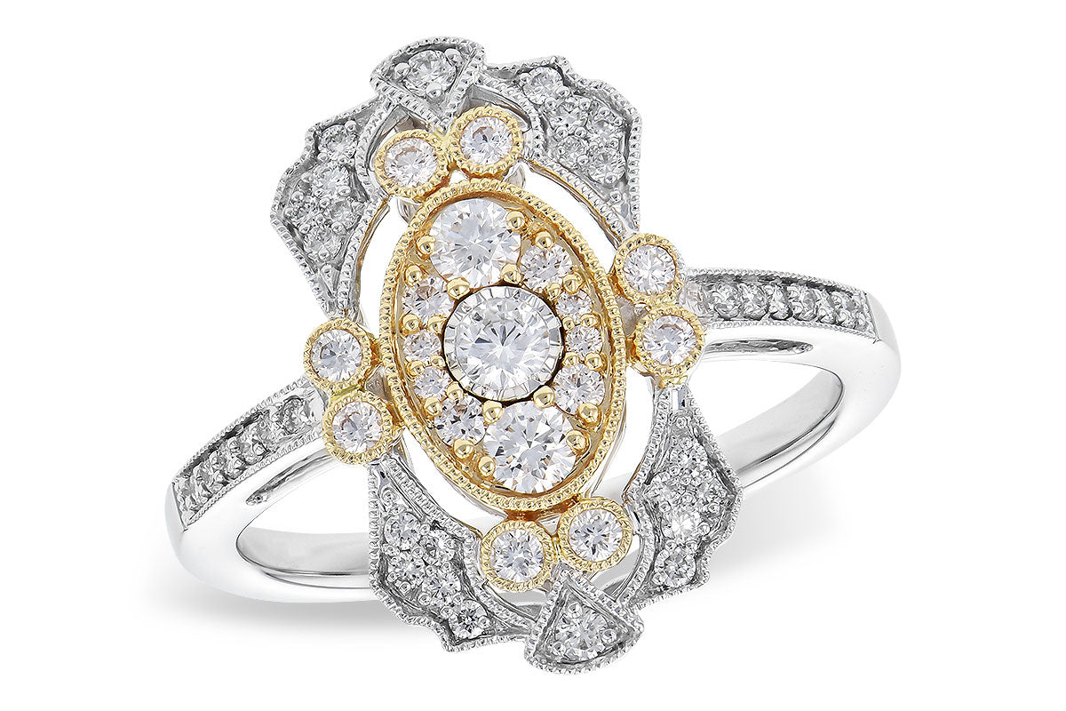Two Tone Vintage Style Ring