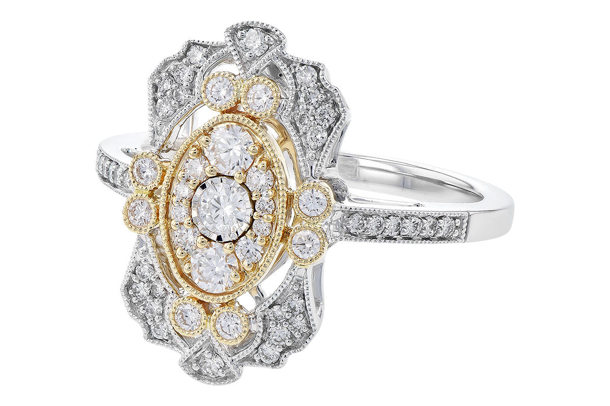 Two Tone Vintage Style Ring