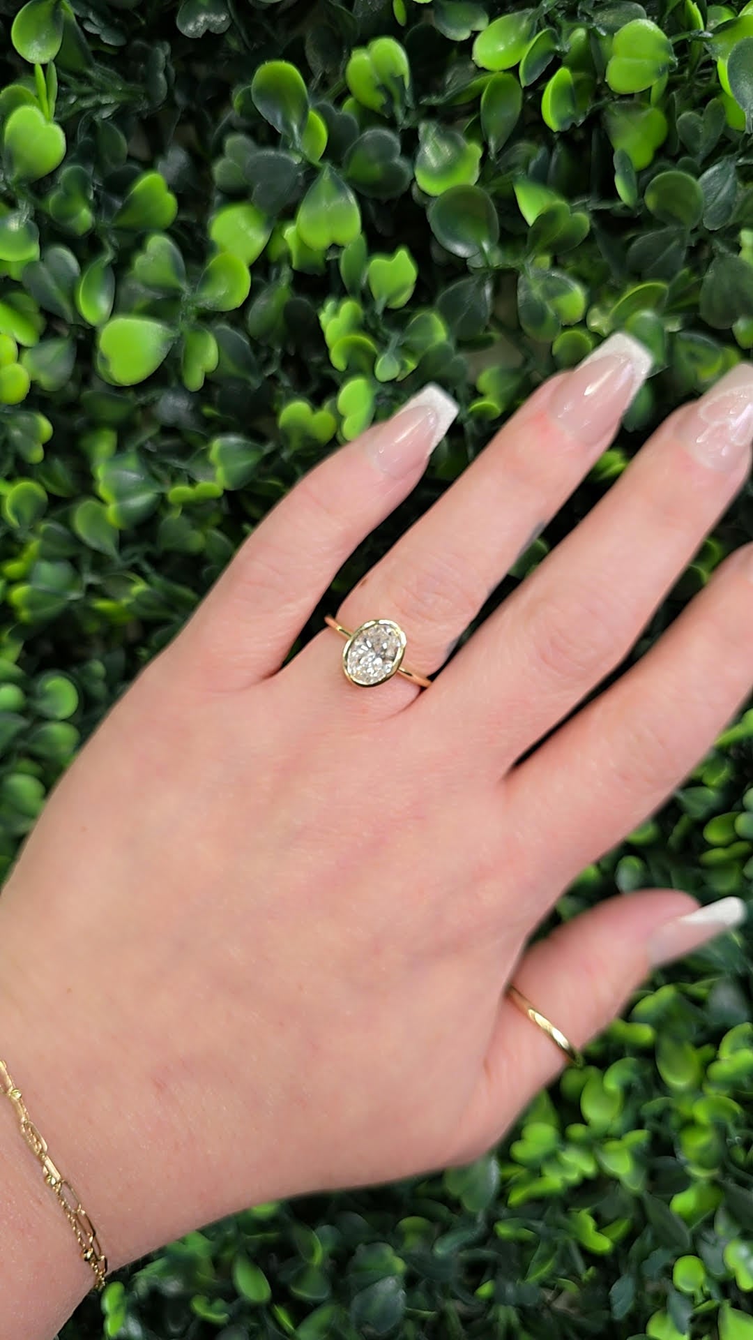 2 CT Oval Lab Grown Diamond Bezel Engagement Ring