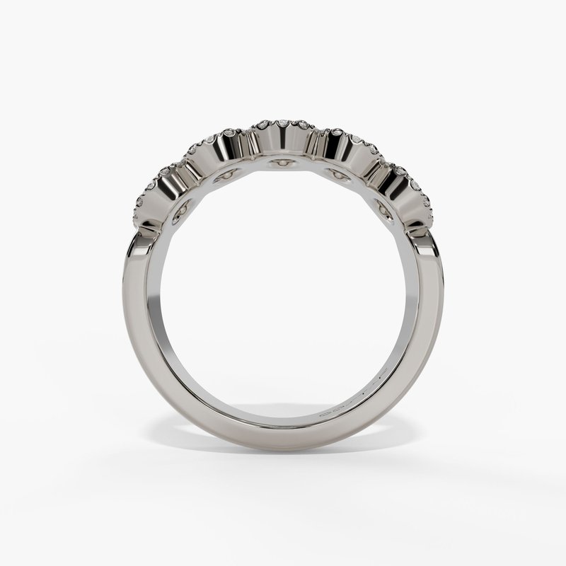 5 Stone Oval Halo Anniversary Band
