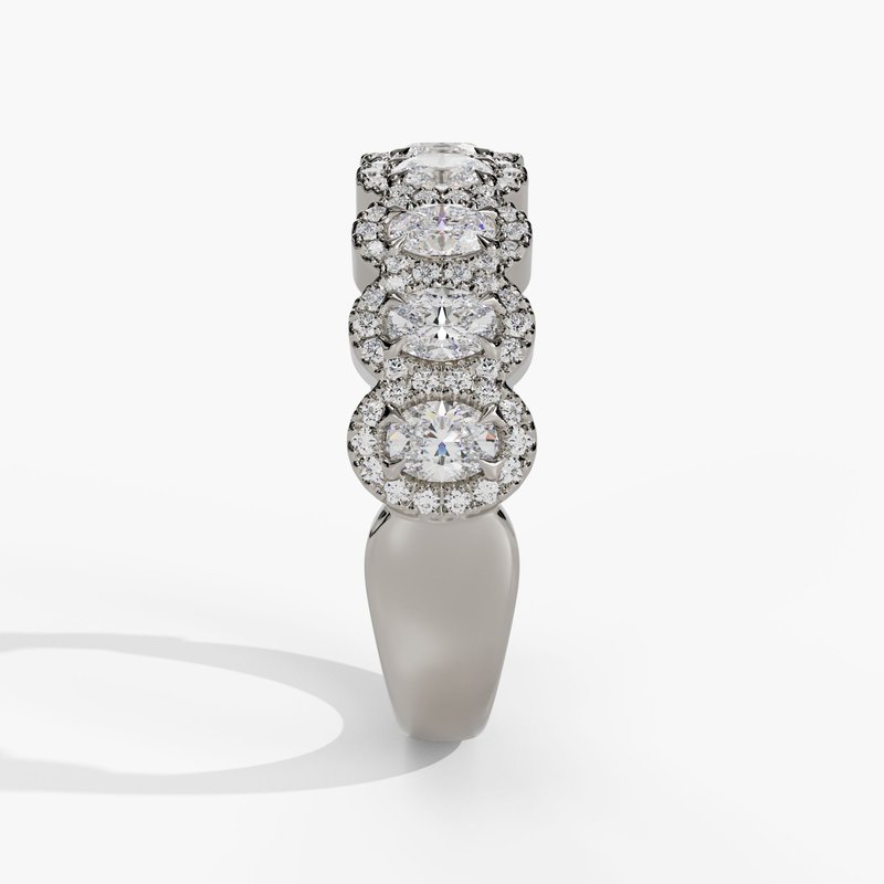 9 Diamond Oval Halo Anniversary Band