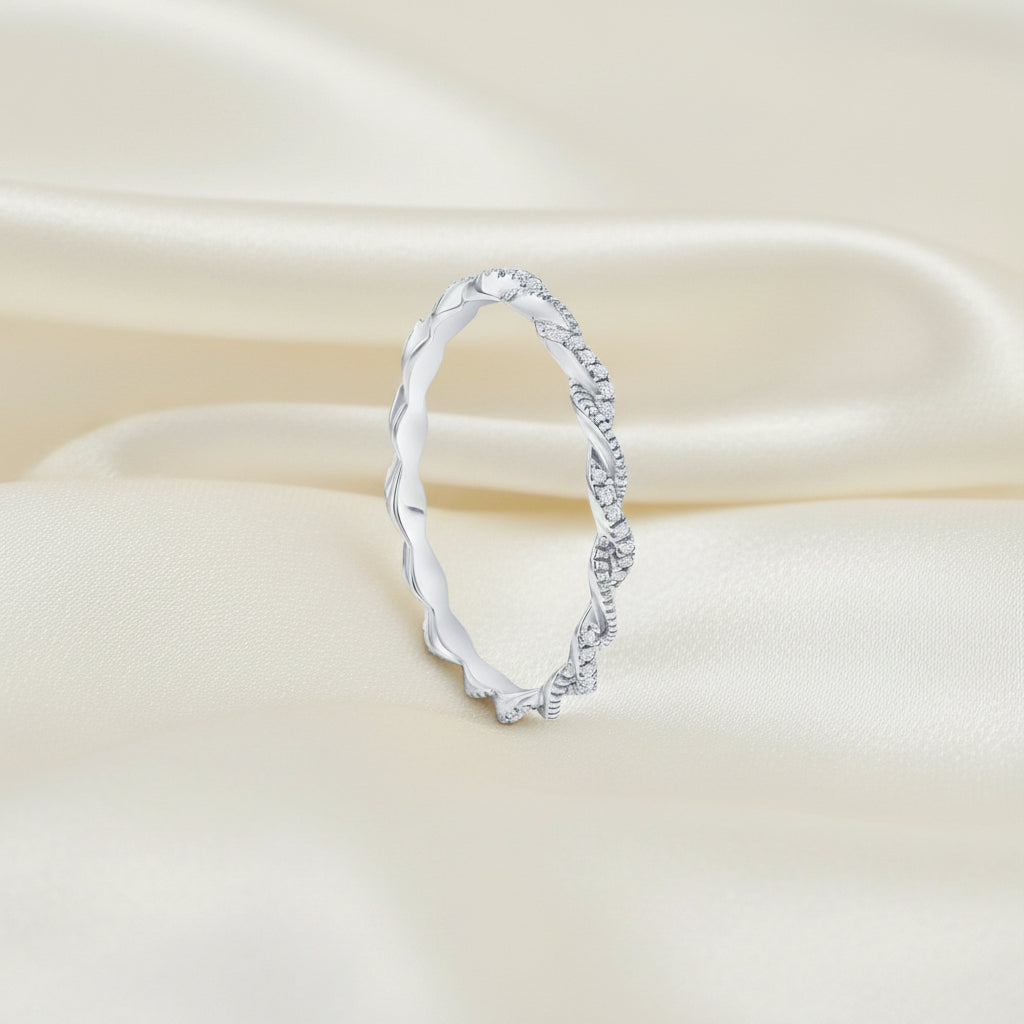 Sterling Silver Diamond Stackable