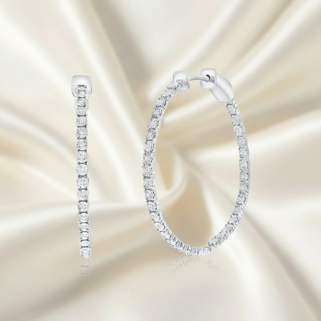 Diamond Inside Out Hoops