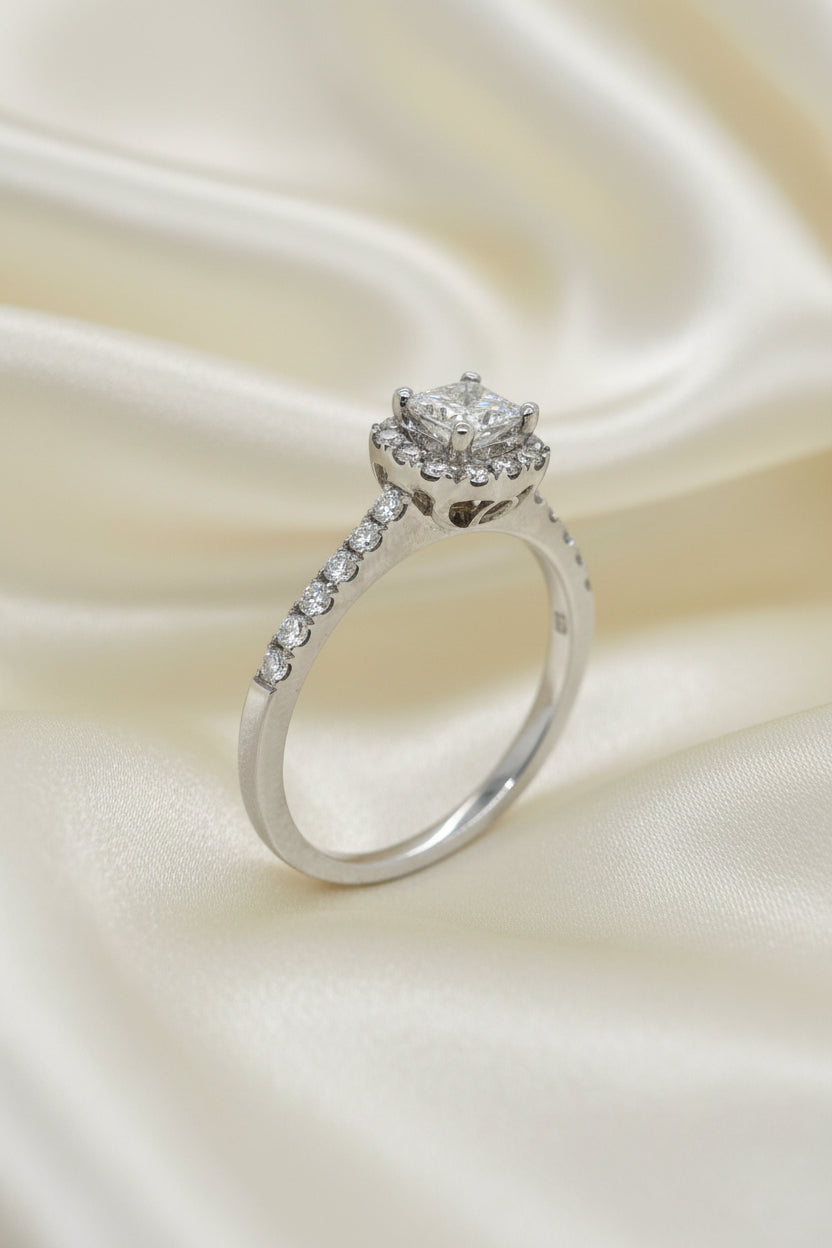 Tesori Princess Halo Diamond Engagement Ring