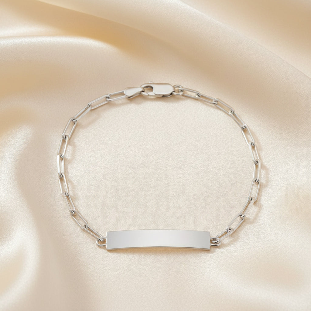 Sterling Silver Paperclip ID Bracelet
