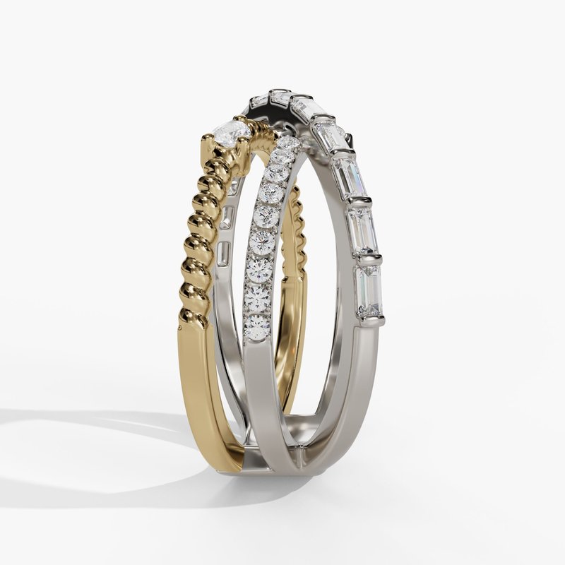 Crossover Multi Shape Diamond Fashion Ring