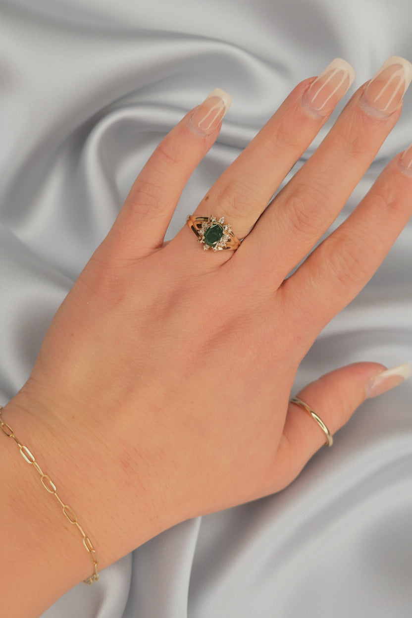 Estate Emerald and Diamond Ring