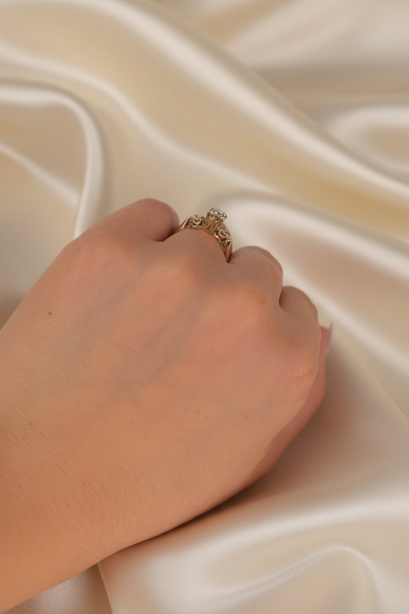 Estate 3 Stone Illusion Set Ring