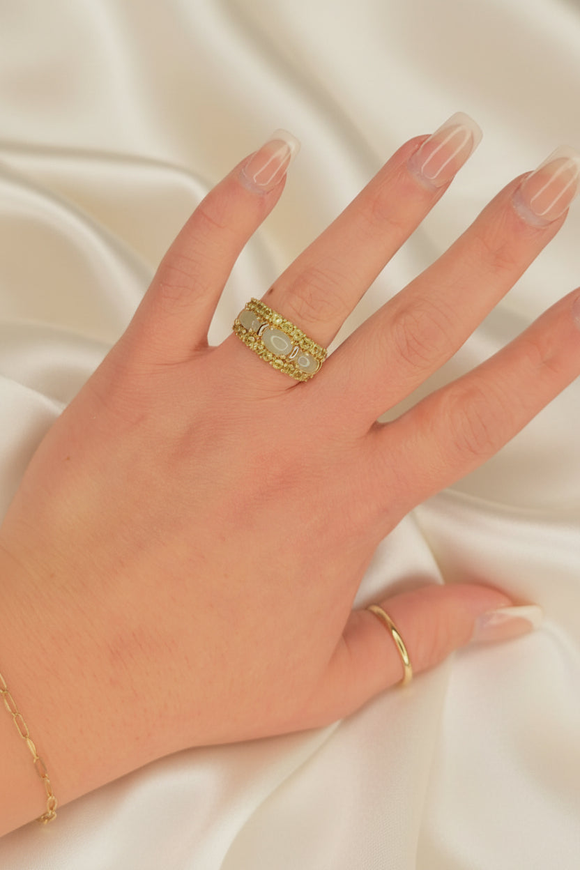 Estate Jade and Peridot Band