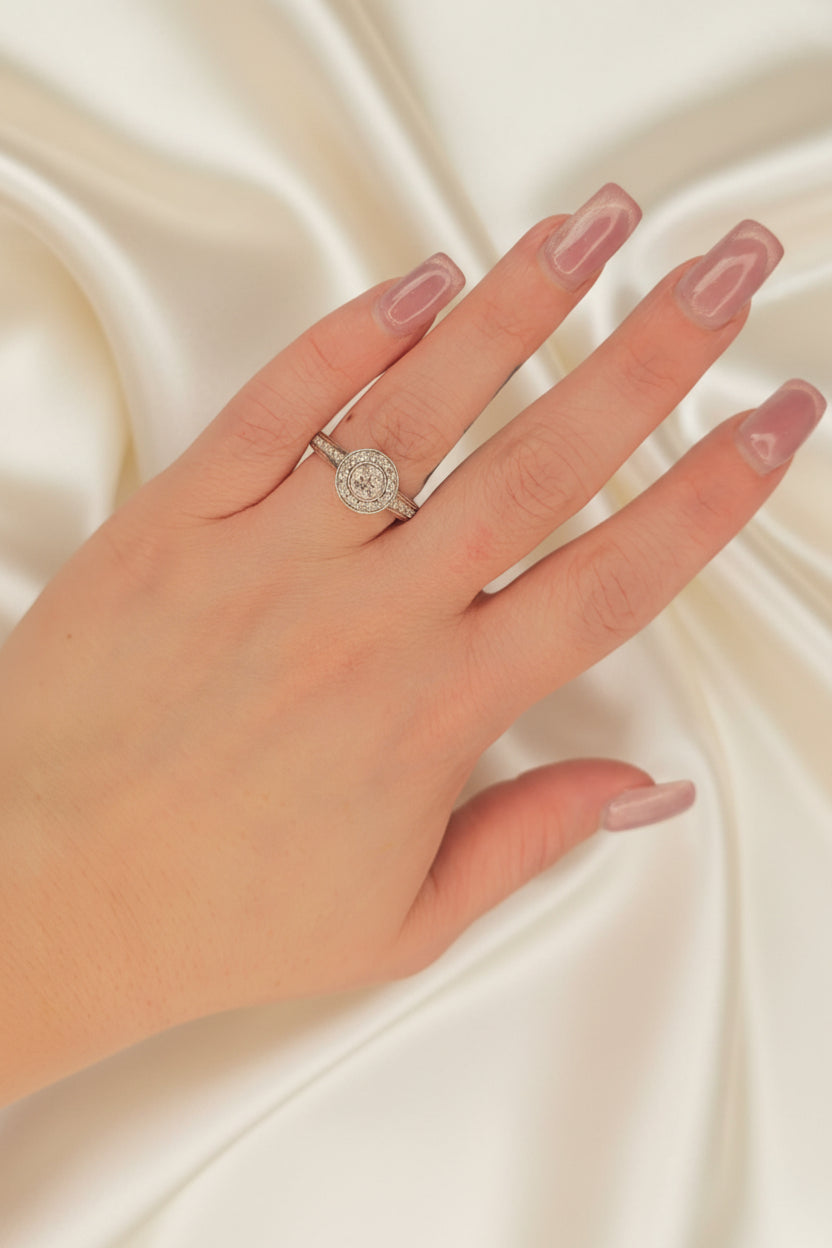 Estate Diamond Cluster Engagement Ring