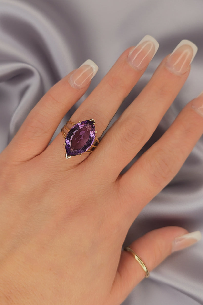 Estate Marquise Amethyst Statement Ring