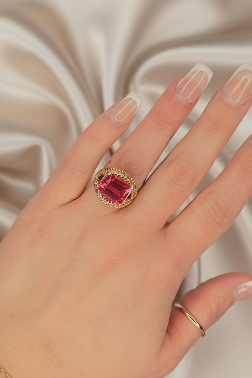 Estate Padparadscha Sapphire Ring