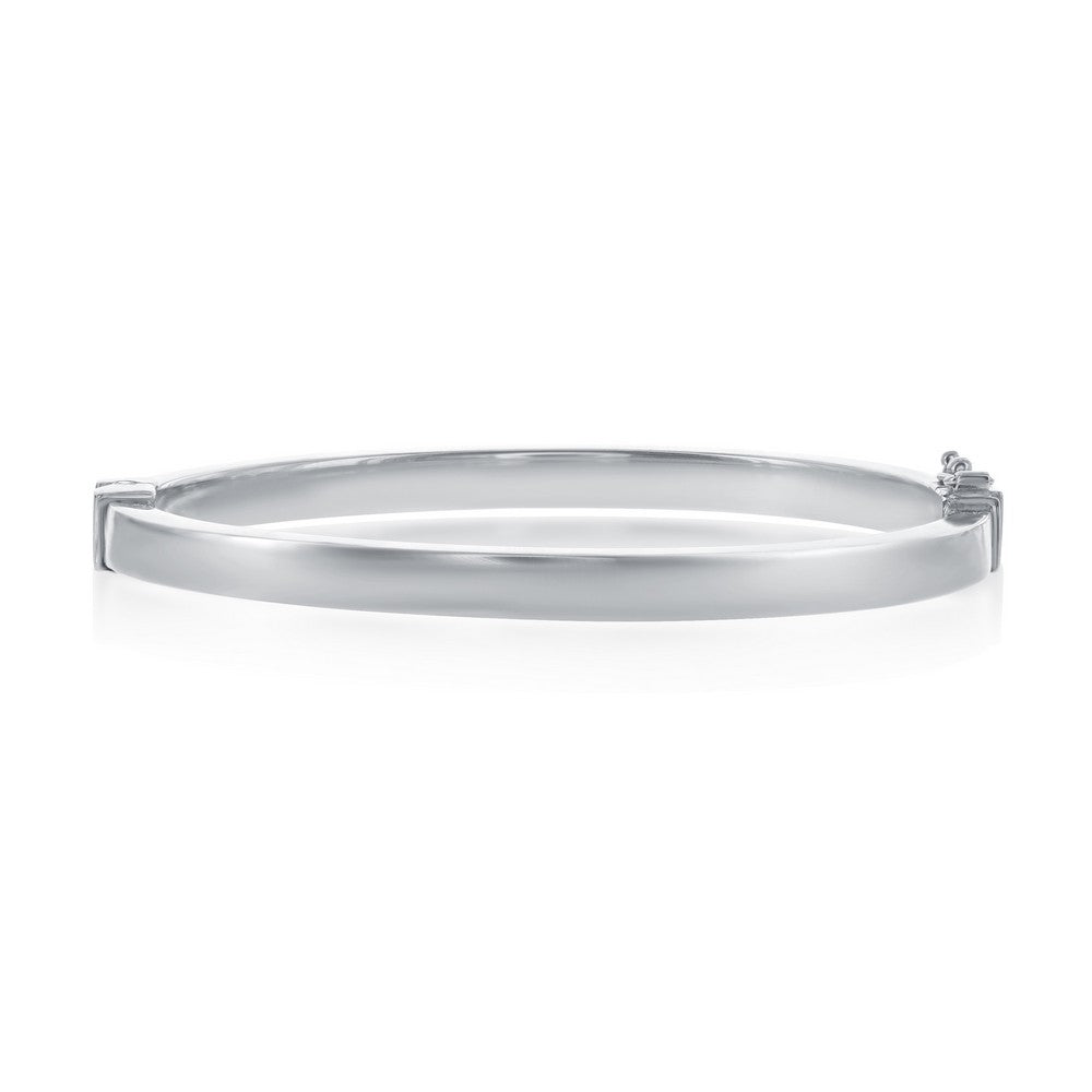 Sterling Silver Plain Hinged Bangle