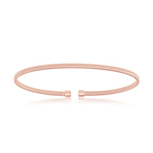 Load image into Gallery viewer, Sterling Silver Wire Bangle, Bonded with 14K Rose Gold
