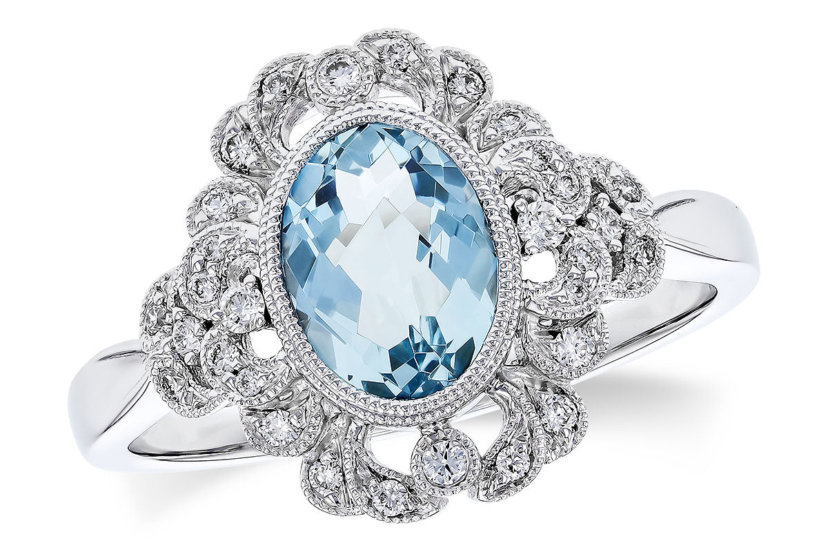Aquamarine Vintage Style Fashion Ring