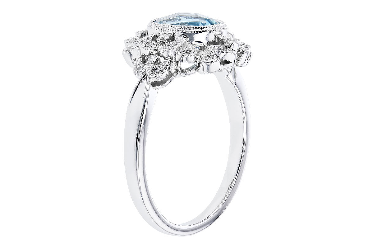 Aquamarine Vintage Style Fashion Ring