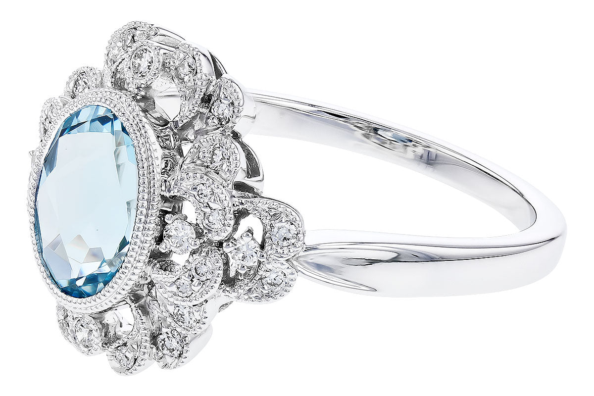 Aquamarine Vintage Style Fashion Ring