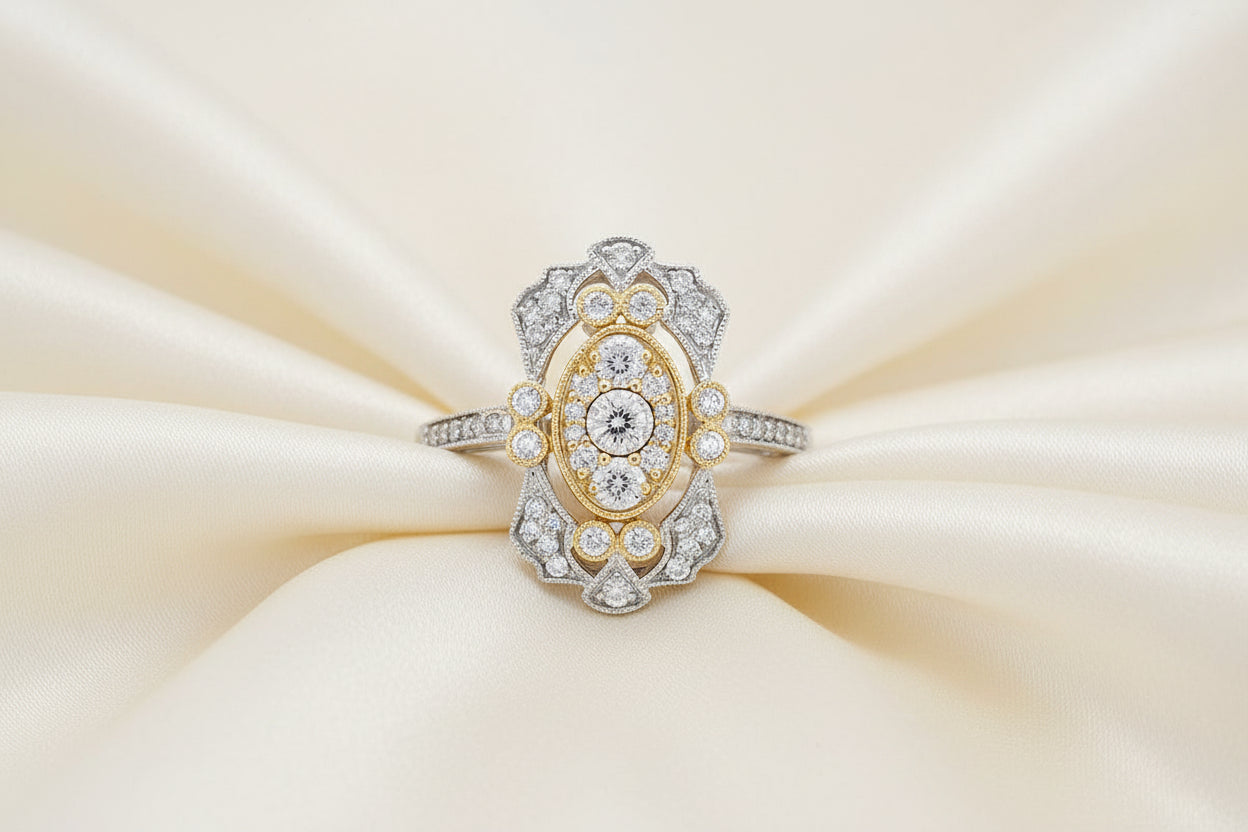 Arch Collection 2 Tone Vintage Style Ring