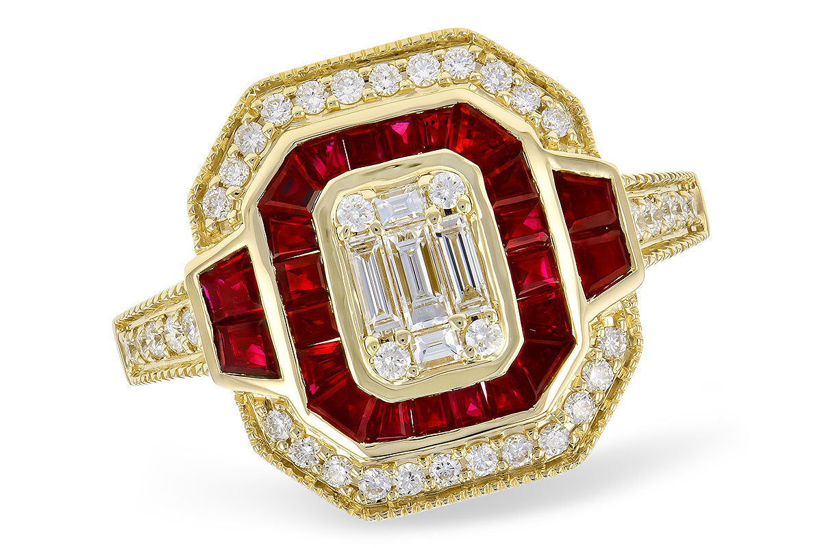 Art Deco Style Ruby and Diamond Ring