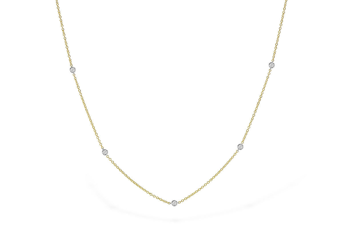 Double Sided Diamond Station Necklace 18"
