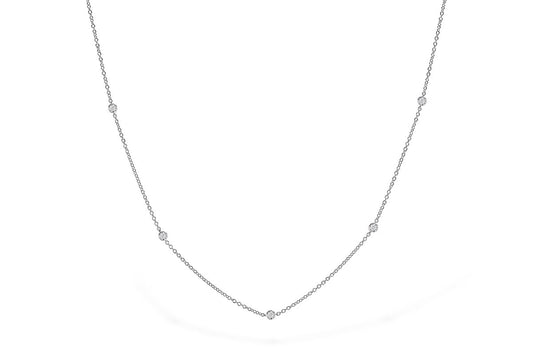 Double Sided Diamond Station Necklace 18"