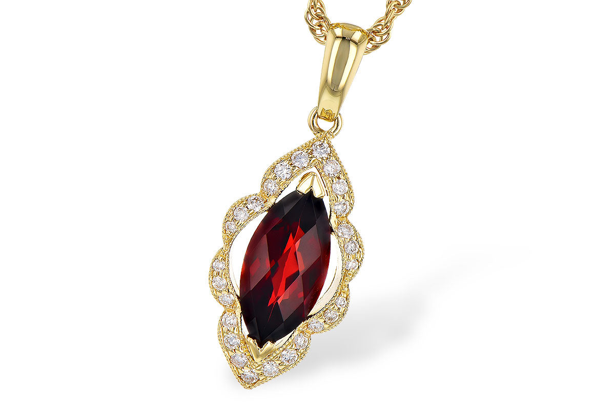 Marquise Garnet and Diamond Necklace