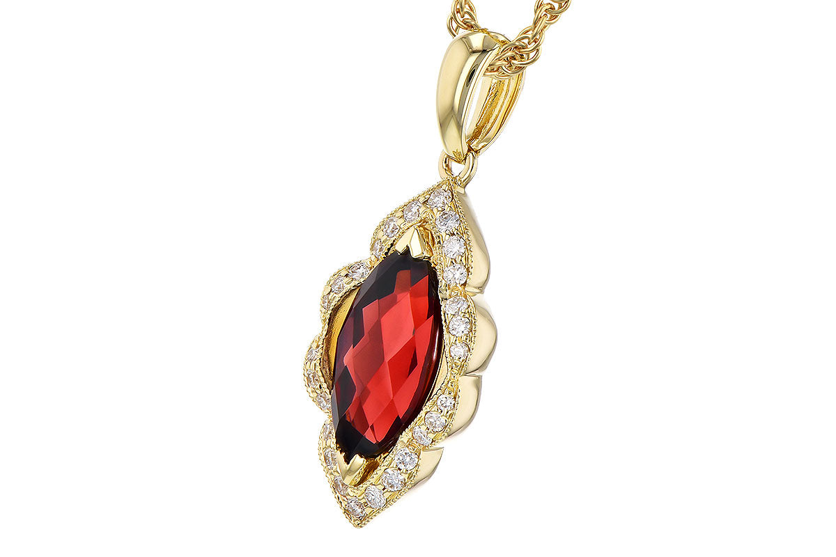Marquise Garnet and Diamond Necklace