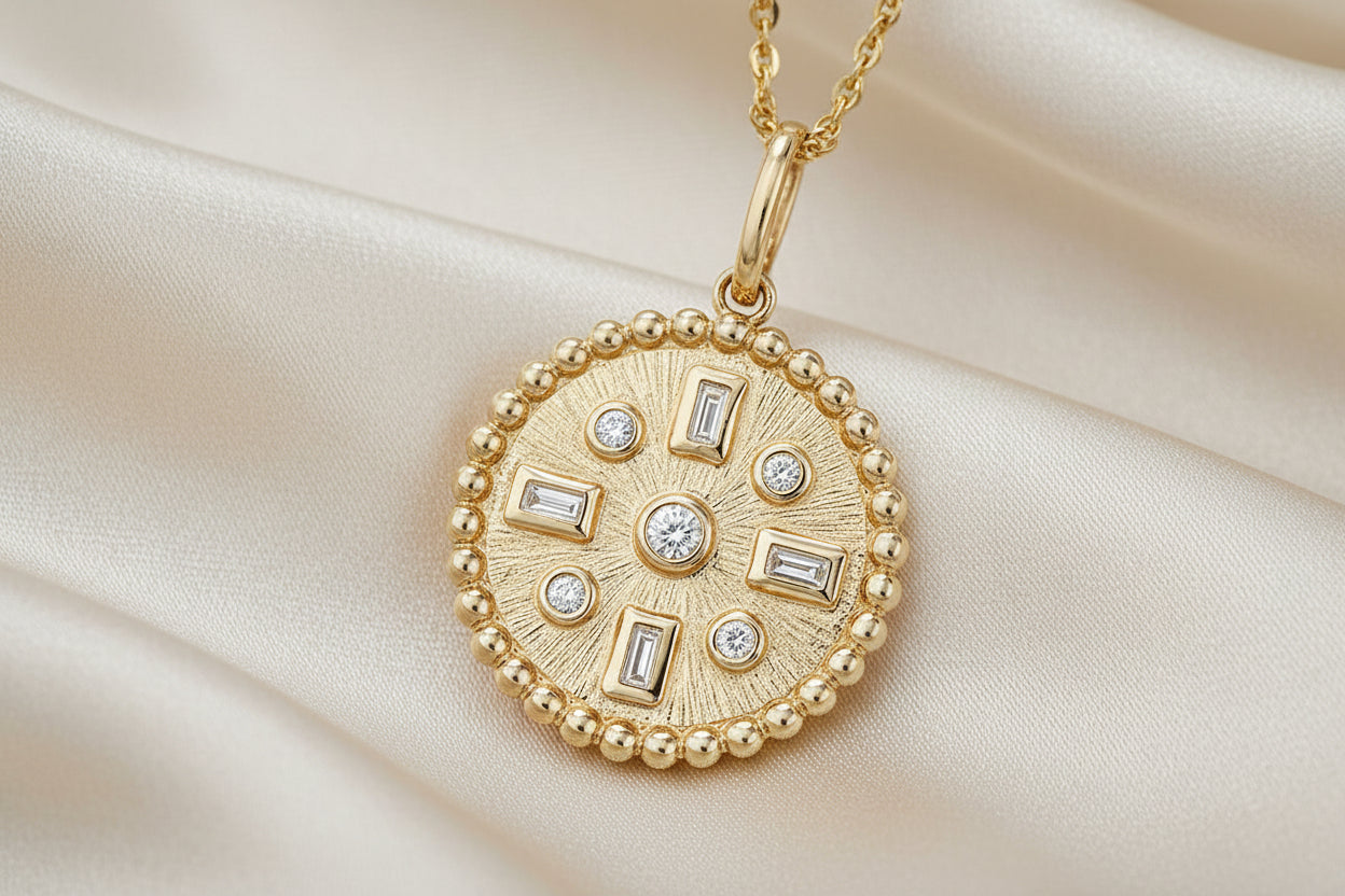 Abstract Collection Round Diamond Pendant
