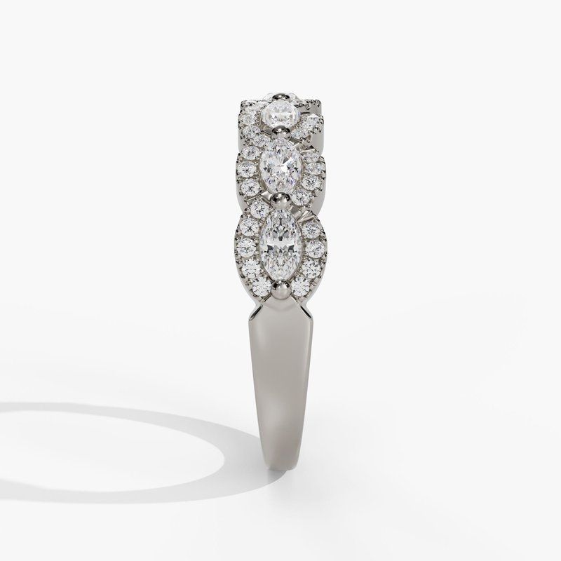 Marquise and Round Diamond Stackable Band