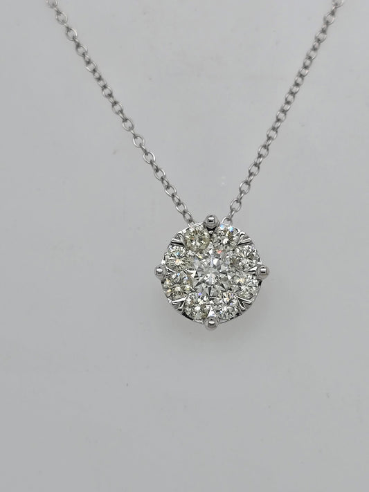 Floating Diamond Cluster Necklace