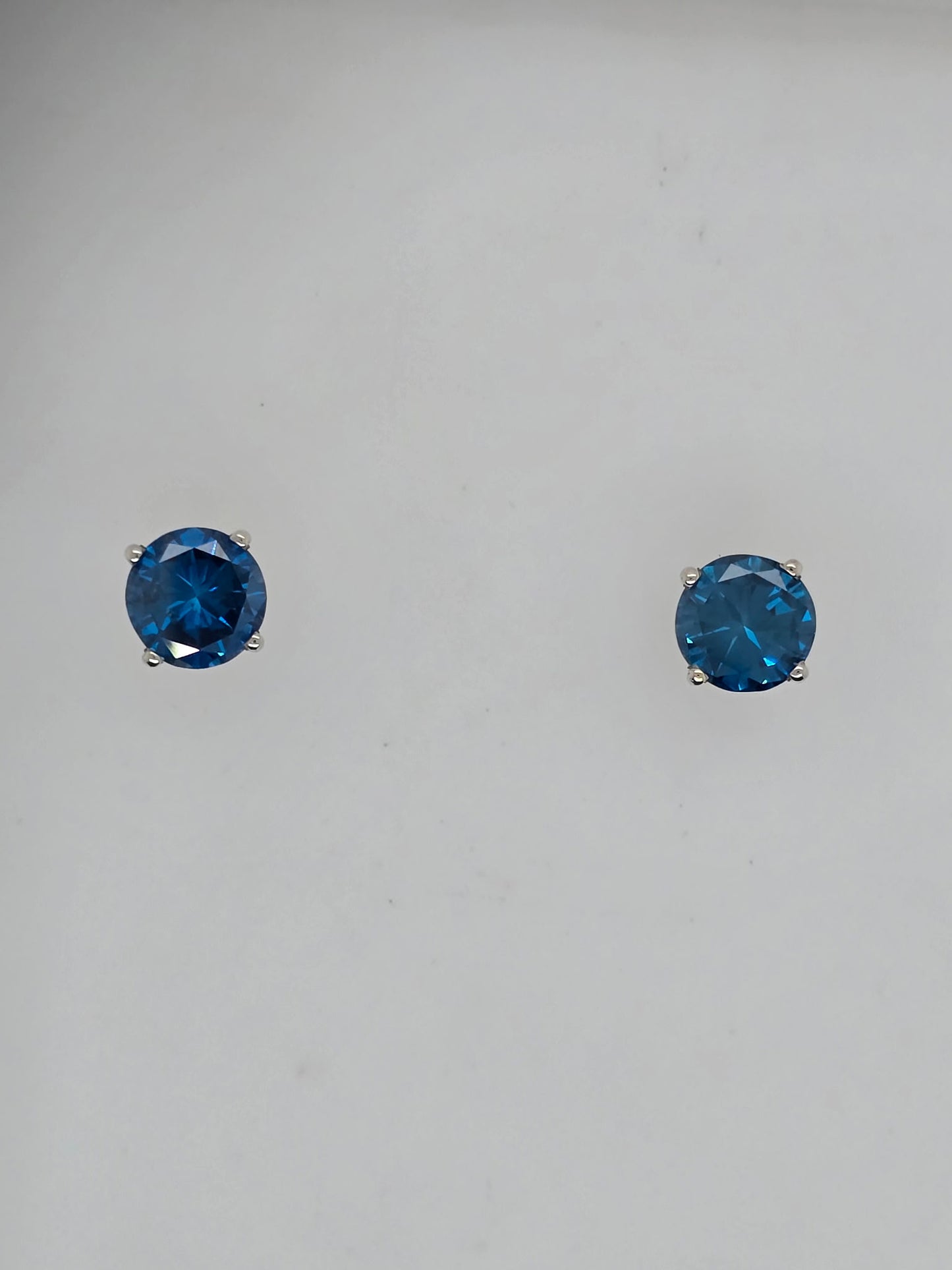 14k Blue Diamond Stud Earrings