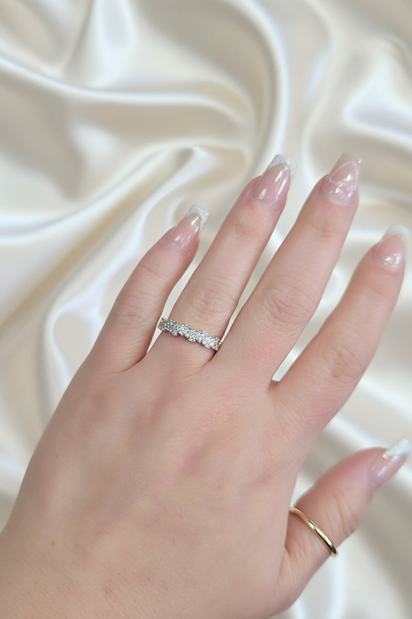 Scattered Pear and Round Lab Grown Diamond Band