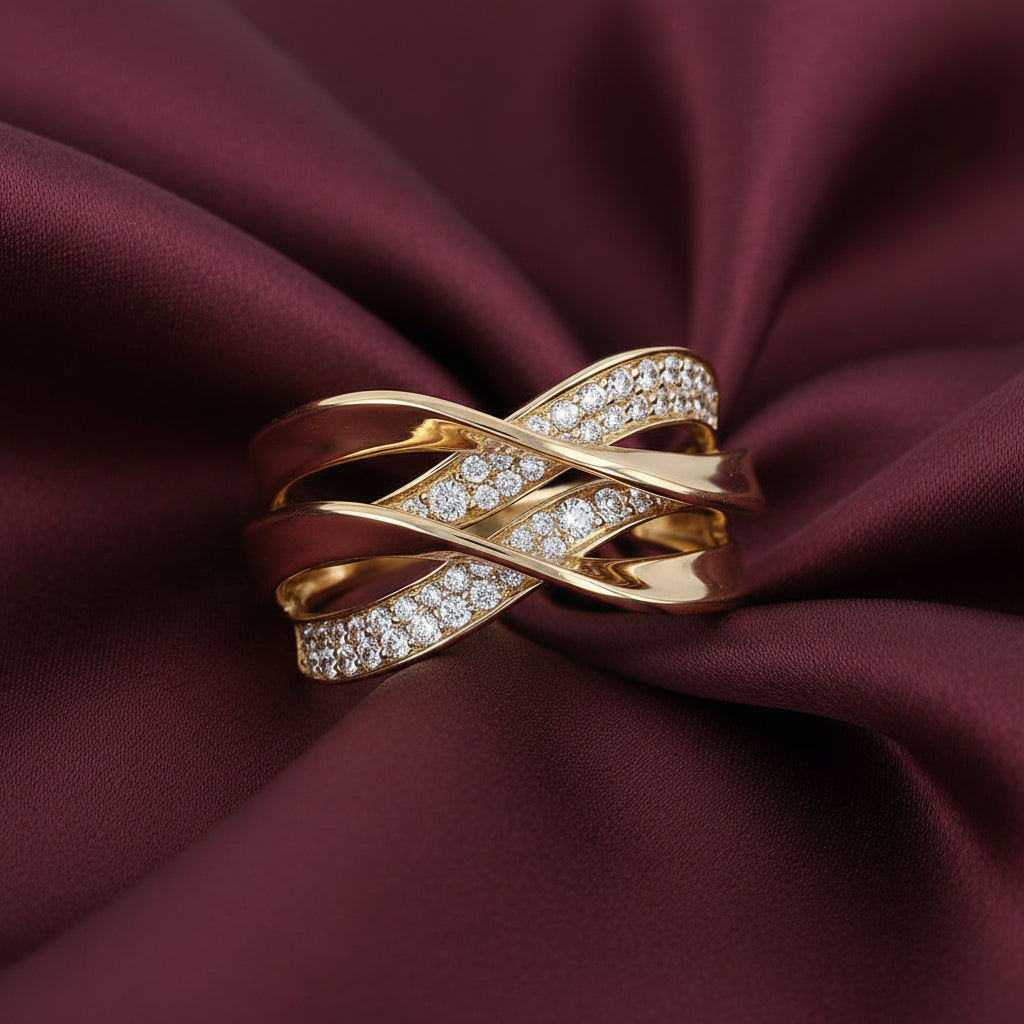 Criss Cross Fashion Diamond Ring