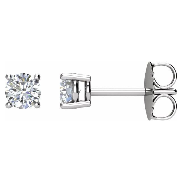 Diamond Stud Earrings 14k White Gold