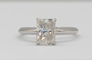 White Gold Radiant Cut Moissanite Engagement Ring