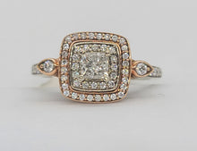 Load image into Gallery viewer, Rose Gold Accented Princess Engagement Ring
