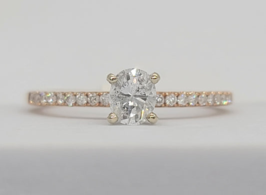 1/2 CTTW Oval Diamond Engagement Ring