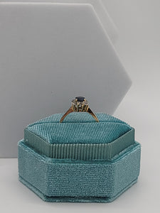 14k yellow gold Blue Sapphire and Diamond ring