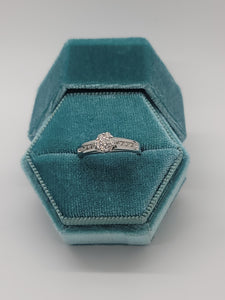 14k white gold Diamond Cluster Engagement ring
