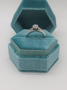 14k white gold Diamond Cluster Engagement ring