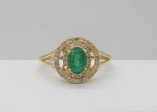 Load image into Gallery viewer, 14KY Emerald and Diamond Ring
