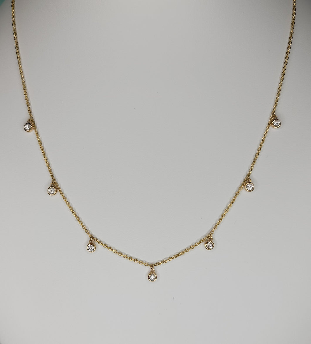 14k Yellow Gold Diamond Fashion Necklace
