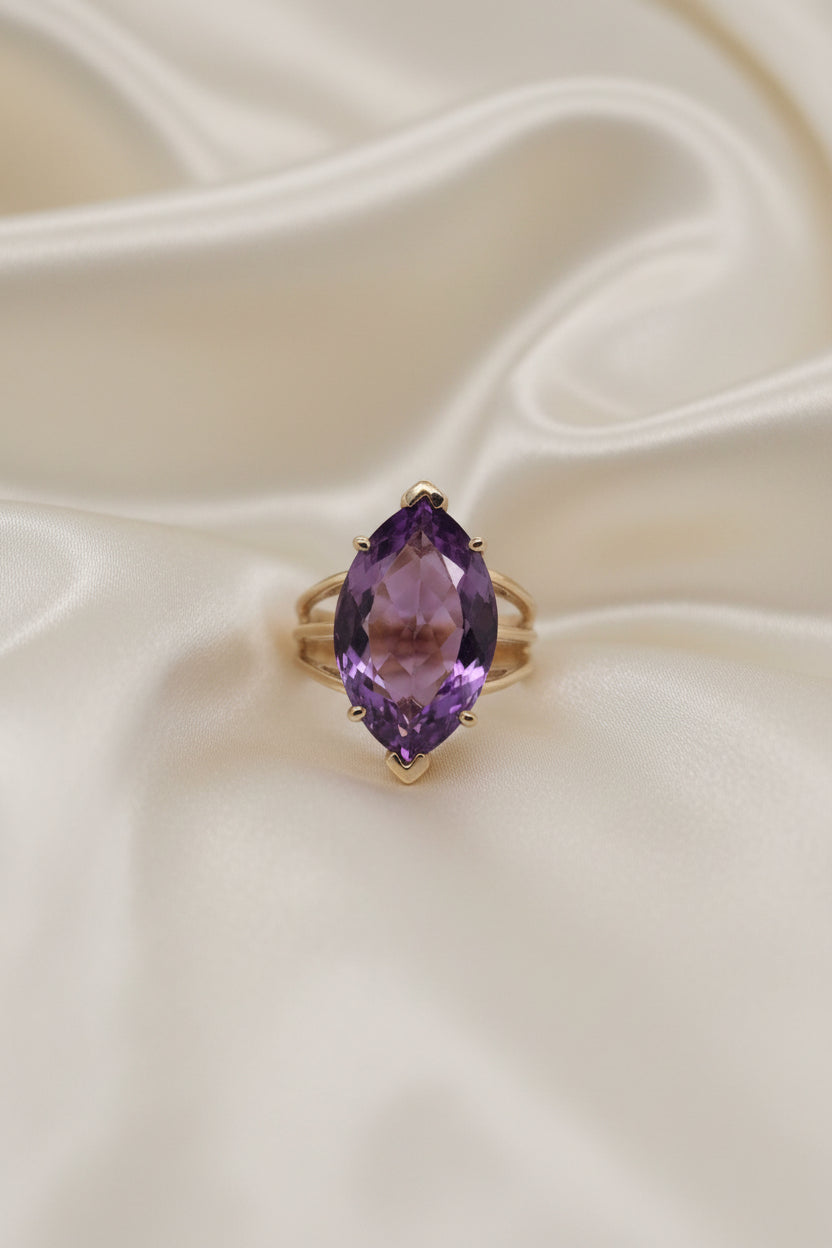 Estate Marquise Amethyst Statement Ring