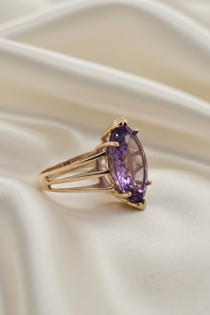 Estate Marquise Amethyst Statement Ring