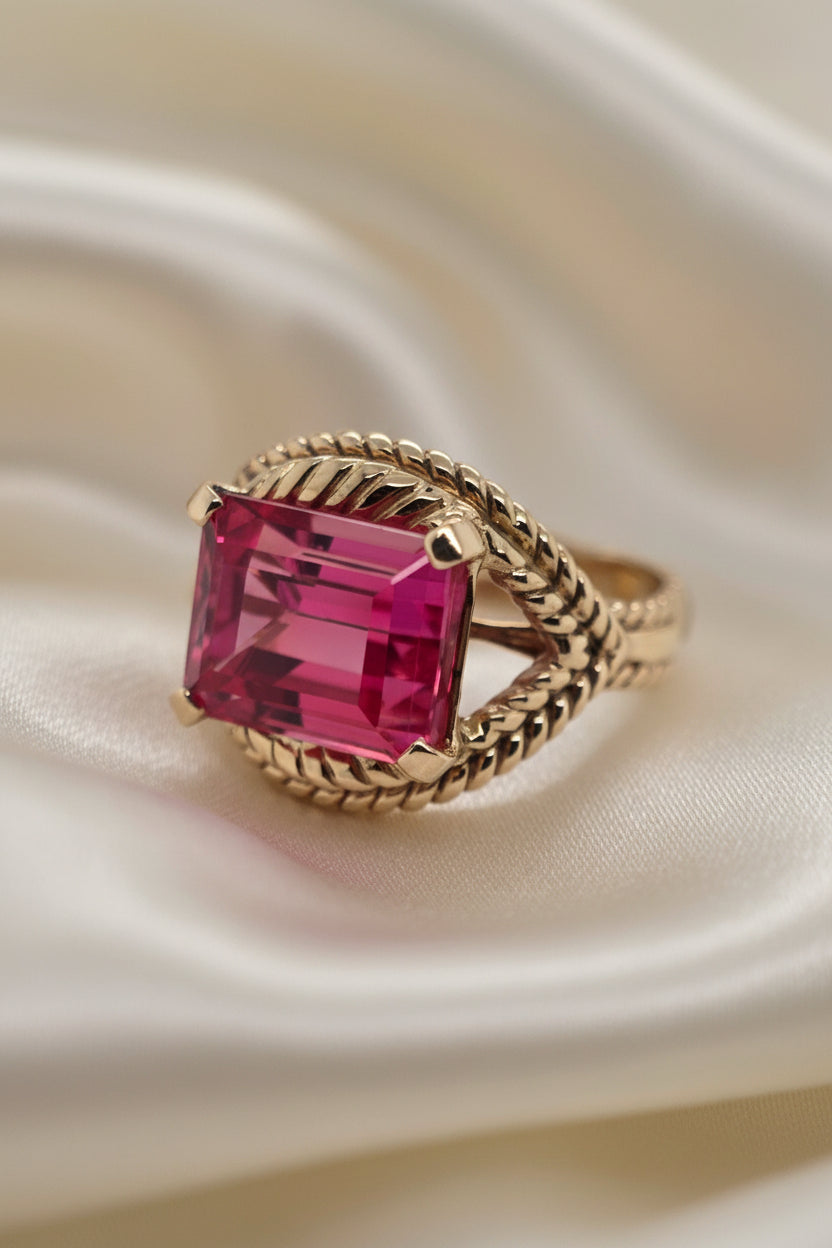 Estate Padparadscha Sapphire Ring